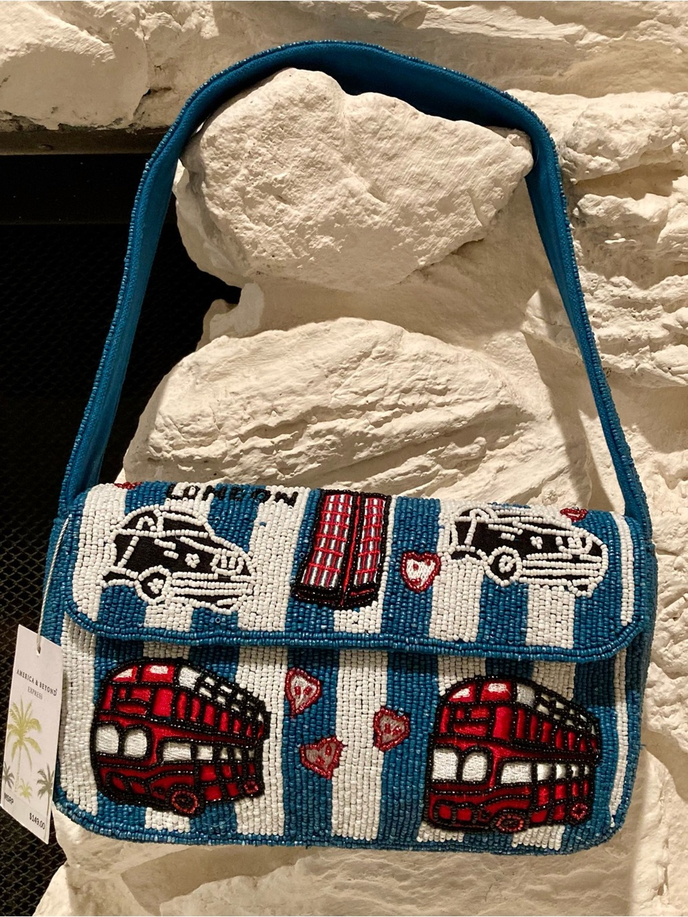 NWT America and Beyond London themed beaded shoulder bag